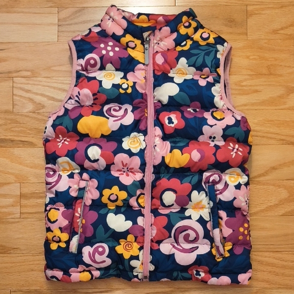 Hanna Andersson, Superlight Down Vest Floral, Girls Size 12 (GU) - Picture 1 of 13